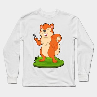 Squirrel Hairdresser Scissors Long Sleeve T-Shirt